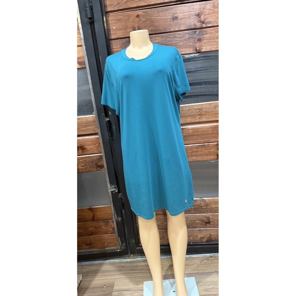 COLMAR Green Midi Shift Dress 44%Cotton 47% Modal Short Sleeve SizeXL